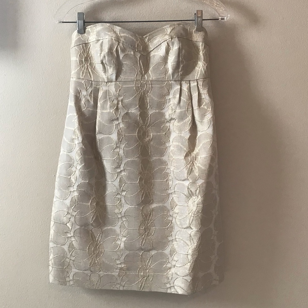 Shoshanna Strapless Empire-Waist Cocktail Dress
